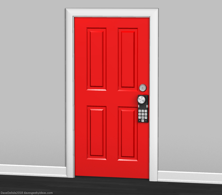 ColecoVision security door handle keypad design by Dave Delisle 2018 davesgeekyideas