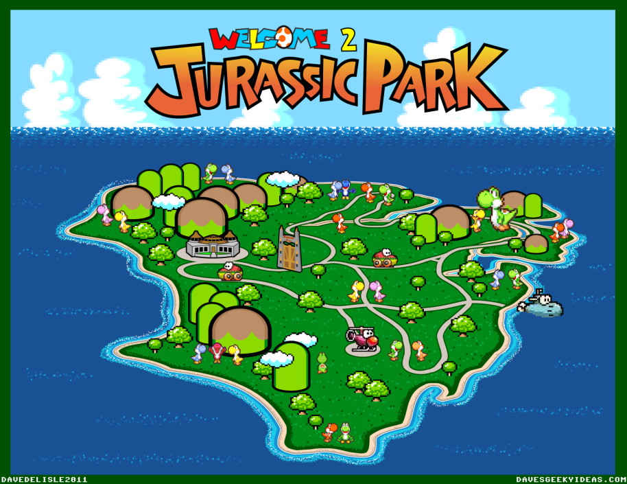 Jurassic Park Map Yoshi's Island Nublar Map 2011 davesgeekyideas.com