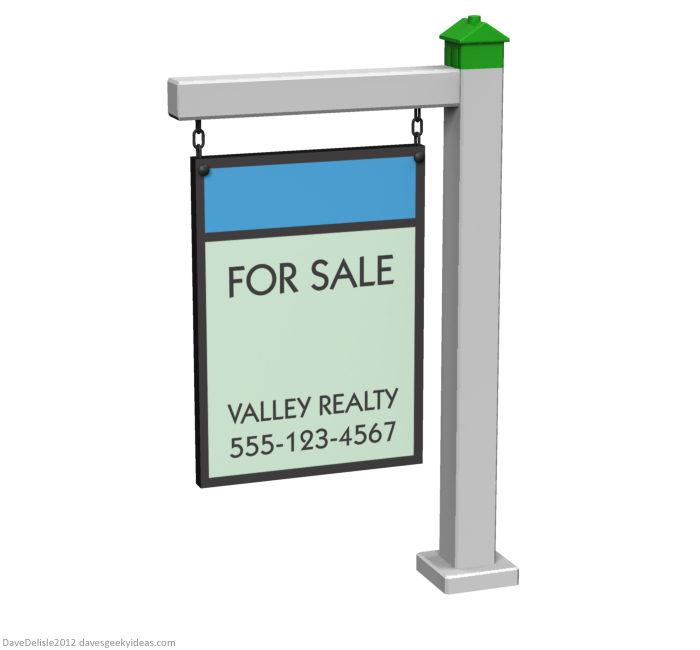Monopoly real estate sign signage design by Dave Delisle Dave's Geeky Ideas davesgeekyideas