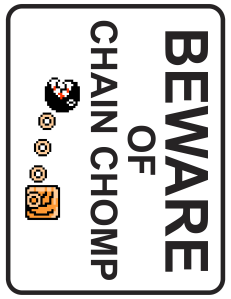 Beware Of Dog Chain Chomp Sign Mario Printable Dave Delisle davesgeekyideas