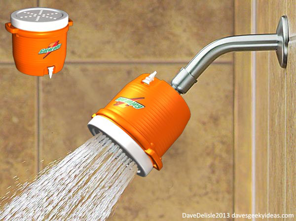 Gatorade Shower Head For Winners And Champions and those who read davesgeekyideas.com Dave Delisle 2013