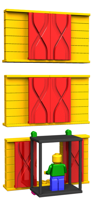 LEGO automatic elevator door design by Dave Delisle 2018 davesgeekyideas