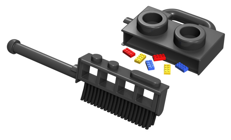 LEGO walkie talkie life size dustpan and brush design 2019 dave delisle davesgeekyideas dave's geeky ideas