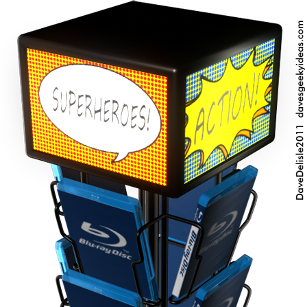 Comic Book Rack Spinning IKEA Geeky Furniture DVD Blu-Ray Rack movie shelf 2011