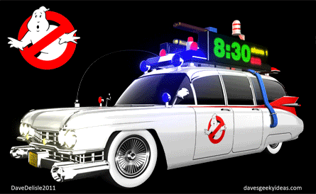Ghostbusters Ecto-1 digital alarm clock radio car 2011 dave's ideas davesgeekyideas.com